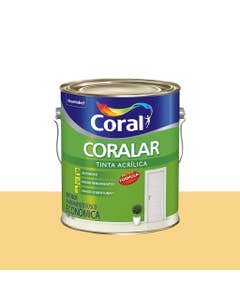 Tinta Acrílica Fosca Econômica Coralar Amarelo Canário 3,6L - Coral