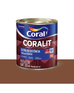Esmalte Sintético Ultra Resistência Brilhante Coralit Marrom Conhaque 225ml - Coral