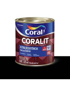 Esmalte Sintético Ultra Resistência Brilhante Coralit Preto 225ml - Coral