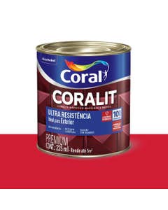 Esmalte Sintético Ultra Resistência Brilhante Coralit Vermelho 225ml - Coral